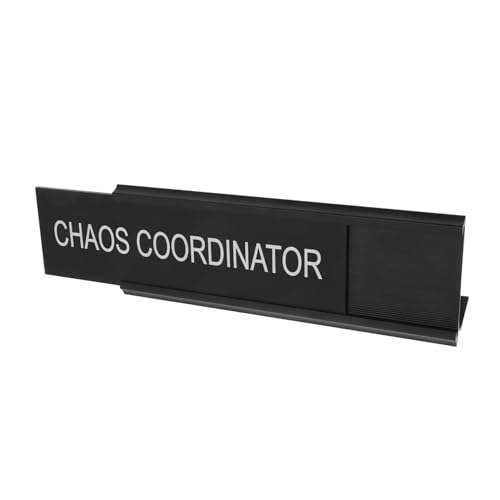 TOPPERFUN Förmiges Aluminiumlegierung Namensschild Schreibtischplatte Coordinator Desk Decor Robust Klar Lesbar Für Büro Mediator Arbeitsplatz von TOPPERFUN
