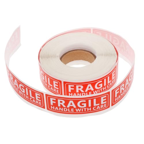 TOPPERFUN Fragile Aufkleber Handle With Care Label Selbstklebend für Versand Verpackung Warnhinweis Zerbrechliche Ware Geeignet für Kartons Paletten Drum von TOPPERFUN