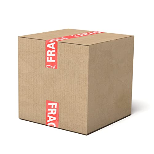 TOPPERFUN Fragile Warnband Klebeband Rot Weiß Selbstklebend Verpackungsband für Kartons Zerbrechliche Güter Versand Hinweisband Strapazierfähig und Praktisch von TOPPERFUN