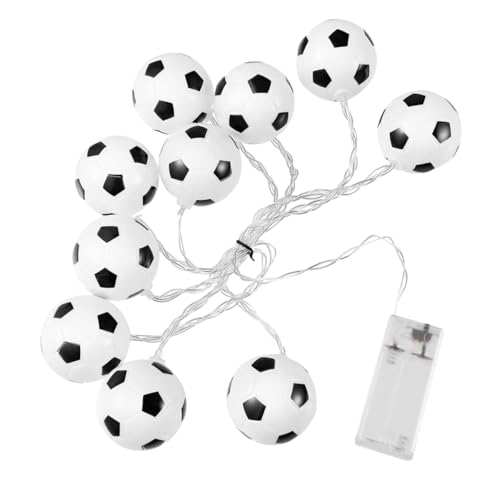 TOPPERFUN Fußball Lichterkette LED 10 Leuchten Dekorative Lichterkette für und Außen Fußballlicht für Partys Wetterfest Batteriefrei von TOPPERFUN