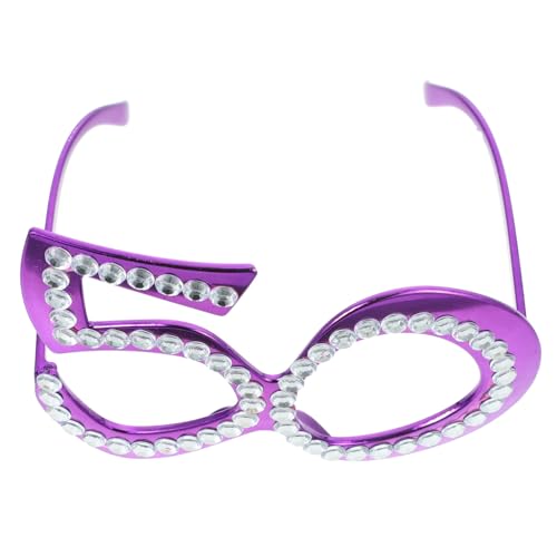 TOPPERFUN Geburtstag Brille mit Strasssteinen Lustige Partybrille aus Leichtem Kunststoff Fotorequisite für Jubiläumsfeiern und Geburtstagsdekoration Geschenkidee für Erwachsene von TOPPERFUN