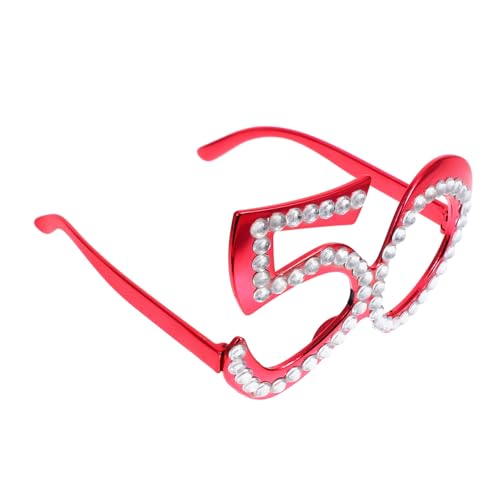 TOPPERFUN Geburtstagsbrille mit Strasssteinen Leichte Kunststoff Foto Requisite Rote Zahlenbrille für Partyaccessoires und Jubiläumsfeiern Auffällige Fotoprop für Erwachsene TOPPERFUN Geburtstagsbrille mit Strasssteinen Leichte Kunststoff Foto Requisite Rote Zahlenbrille für Partyaccessoires und Jubiläumsfeiern Auffällige Fotoprop für Erwachsene von TOPPERFUN