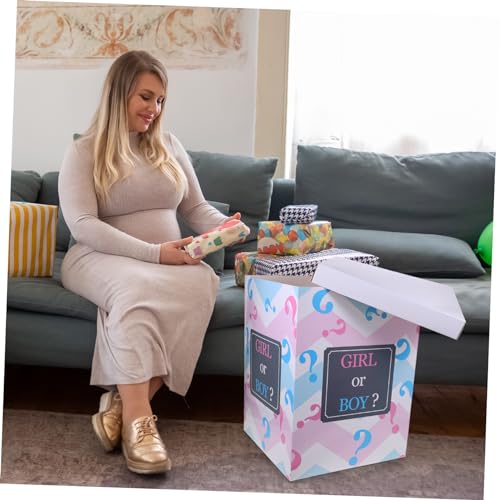 TOPPERFUN Gender Reveal Box mit Farbigen Luftballons Stabile Babyparty Deko für Jungen oder Mädchen Fragezeichen Papierbox Rosa Blaue Ballons Festliche Shower Dekoration TOPPERFUN Gender Reveal Box mit Farbigen Luftballons Stabile Babyparty Deko für Jungen oder Mädchen Fragezeichen Papierbox Rosa Blaue Ballons Festliche Shower Dekoration von TOPPERFUN