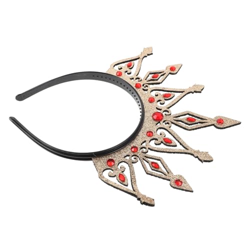 TOPPERFUN Goldenes Stirnband Damen Königliche Tiara Haarreif Stilvolles Festival Haaraccessoire Vielseitiges Kopfstück für Hochzeit Geburtstag Party und Cosplay von TOPPERFUN