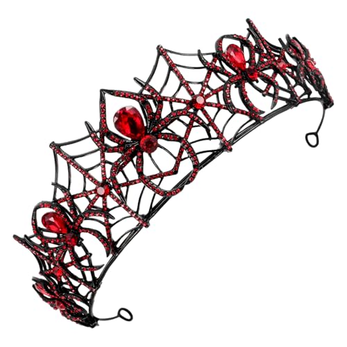 TOPPERFUN Gothic Spinnen Krone mit Funkelnden Strasssteinen Schwarzer Legierungs-halloween Kopfschmuck für Damen und Herren Vielseitiges Party Cosplay-accessoire für Mittelalterliche Themen von TOPPERFUN