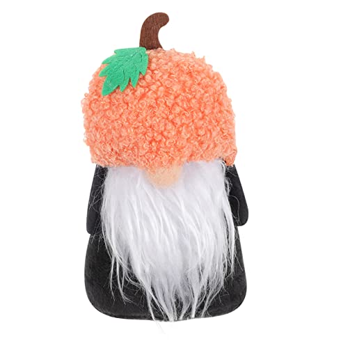 TOPPERFUN Halloween GNOME Puppe ohne Gesicht Plüschornament für Wohnzimmer und Schlafzimmer Kürbisfarbene Deko für Halloween Feiern Kreative und Gruselige Tischdekoration Hautfreundliches von TOPPERFUN