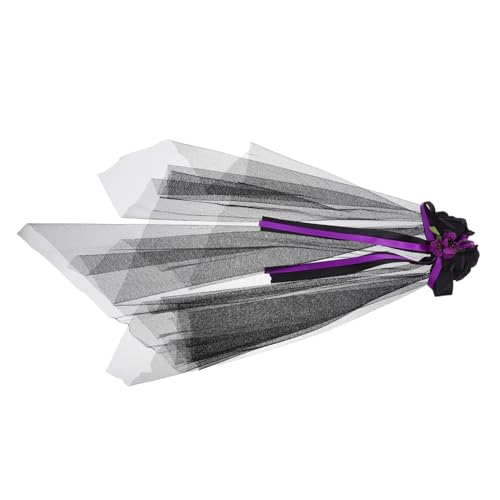 TOPPERFUN Halloween Schleier Haarband mit Dunklen Rosen Leichter Gothic Brautschleier Floral Verzierter Haarschmuck für Damen Day Of The Dead Cosplay Festival und Party Accessoire von TOPPERFUN