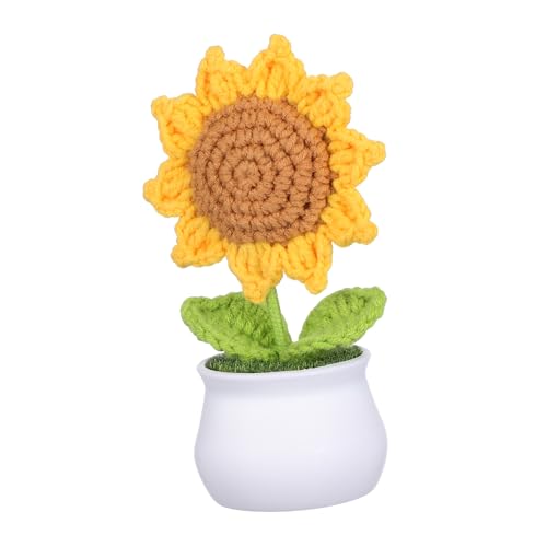 TOPPERFUN Handgefertigte Gestrickte Sonnenblume im Topf Dekorative Häkelblume für Auto Büro und Zuhause Realistische Kunstpflanze Pflegeleicht und Vielseitig Einsetzbar TOPPERFUN Handgefertigte Gestrickte Sonnenblume im Topf Dekorative Häkelblume für Auto Büro und Zuhause Realistische Kunstpflanze Pflegeleicht und Vielseitig Einsetzbar von TOPPERFUN