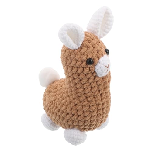 TOPPERFUN Handgefertigtes Gehäkeltes Alpaka-anhänger DIY Schlüsselanhänger und Hängeornament für Rucksack Leichtes Stabiles Häkelspielzeug in Khaki von TOPPERFUN