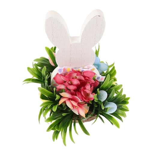 TOPPERFUN Hasendekoration Aber Bauernhaus Osterdeko Osterdekorationen für Tisch Osterhasen-Schilder Ostern gestuftes tablett Hasen Dekorationen Osterhasen-Partydekorationen hölzern von TOPPERFUN