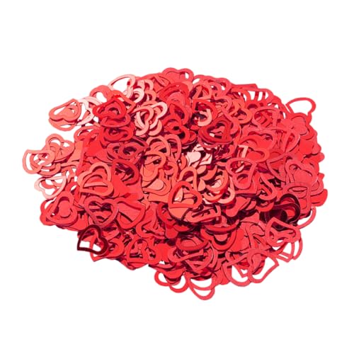 TOPPERFUN Herzkonfetti für Hochzeiten Dekoratives Herz Konfetti Rot für Partys Romantische Tischdekoration und Diy Projekte Langlebig und Wiederverwendbar für Hochzeiten und Feierlichkeiten von TOPPERFUN
