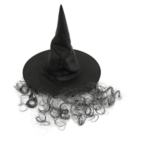 TOPPERFUN Hexenhut mit Perücke für Halloween Cosplay Dekorativer Partyhut für Hexen für Kostümpartys Karneval und Besondere Anlässe von TOPPERFUN