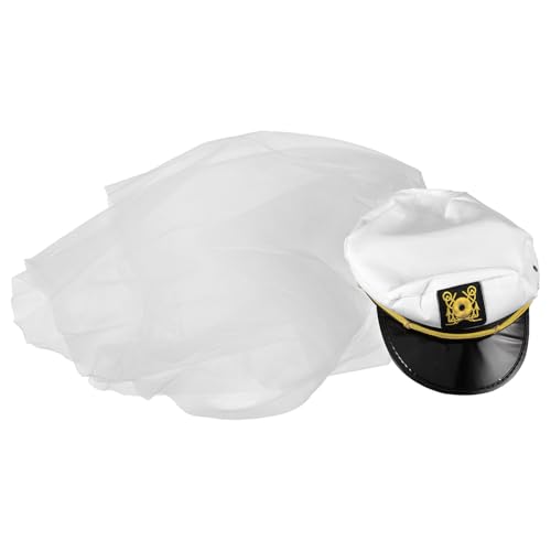 TOPPERFUN Hochzeits Bridal Hut mit Schleier Damen Accessoire für Junggesellenabschied Hochzeiten und Strandpartys aus Strapazierfähigem Gefertigt Verleiht Deinem Look das Gewisse Etwas von TOPPERFUN