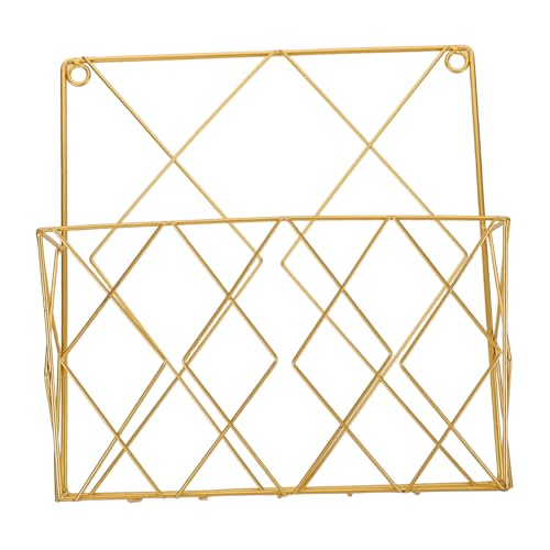 TOPPERFUN Moderner Wand Magazinhalter Goldfarben Minimalistisches Platzsparendes Wandregal für Zeitungen Zeitschriften und Bücher Vielseitiger Aufbewahrungsorganisator für Büro und Zuhause von TOPPERFUN