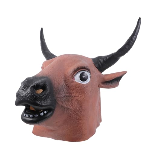 TOPPERFUN Realistische Halloween Kuhkopf Maske Leichtes Bequemes Vollgesicht Kostüm für Party und Karneval Gruselige Tiermaske für Erwachsene Verkleidung für Kostümpartys von TOPPERFUN