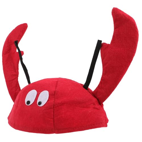 TOPPERFUN Roter Lobster Hut Kostüm Accessoire Party Neuheit Lustiger Cosplay Kopfschmuck Halloween Karneval Bühnenveranstaltungen Erwachsene von TOPPERFUN