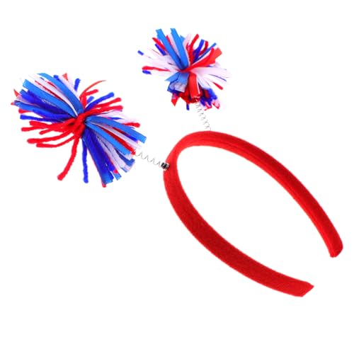 TOPPERFUN Rotes Weißes Und Blaues Haarband Für Unabhängigkeitstag Stilvolles Festival Stirnband Zum Sammeln Von Haaren Cheerleader Kopfschmuck von TOPPERFUN