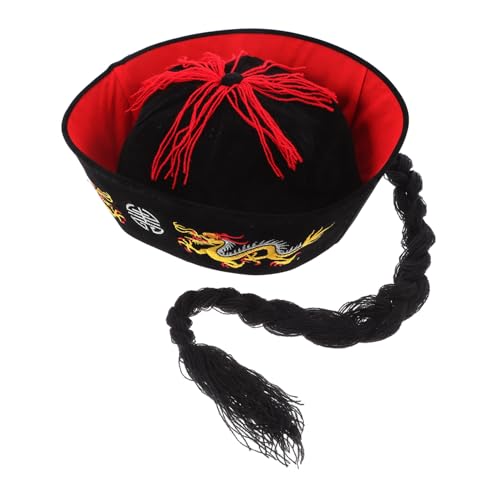 TOPPERFUN Schwarzer Hut Filzhut für Cosplay Cosplay-Baumwollmütze Partyhut im chinesischen Stil Retro-Hut-Requisite Zopfhut im chinesischen Stil Hutstütze für Bühnenauftritte Brokatstoff TOPPERFUN Schwarzer Hut Filzhut für Cosplay Cosplay-Baumwollmütze Partyhut im chinesischen Stil Retro-Hut-Requisite Zopfhut im chinesischen Stil Hutstütze für Bühnenauftritte Brokatstoff von TOPPERFUN