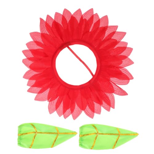TOPPERFUN Sonnenblumen Kostüm Kopfstück für Karneval und Partys Lustige Cosplay Sonnenblumen Kopfbedeckung mit Handschuhen für Jugendliche von TOPPERFUN