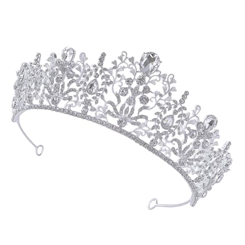 TOPPERFUN Tiara mit Funkelnden Strasssteinen Leichtes Braut Haarband Edles Diadem für Hochzeit Braut und Besondere Anlässe Silberne Krone als Festliches Kopfschmuck Accessoire von TOPPERFUN