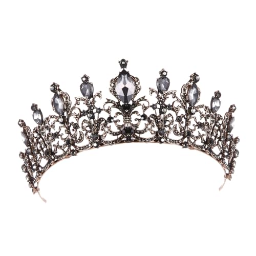 TOPPERFUN Vintage Strass Krone Damen Barock Hochzeit Haarschmuck Tiara mit Langlebigem und Funkelnden Kristallen für Halloween Kostüm Party von TOPPERFUN