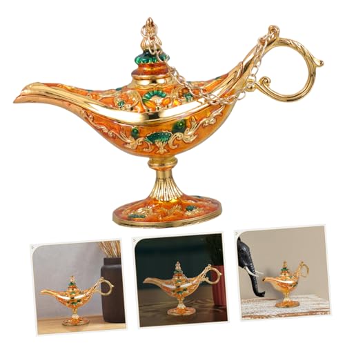 TOPPERFUN Vintage Wunschlampe Tischdeko aus Zinklegierung Dekoratives Ornament im Klassischen Arabischen Stil Robustes Party und Wohnaccessoire für und Feier von TOPPERFUN