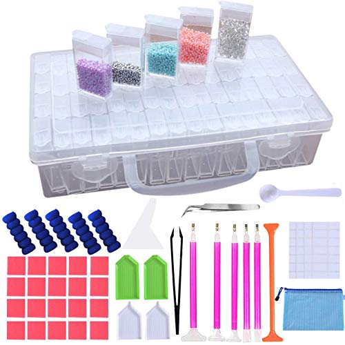 Diamond Painting Zubehör,124tlg DIY 5D Diamond Painting Werkzeug Set,Diamant Malerei Werkzeug Set für Erwachsene oder Kinder,Ideal für 5D Diamant Painting von TOPSEAS