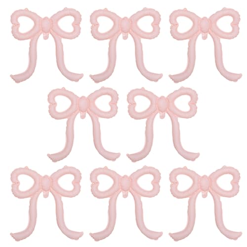 Rosa Schleife Folienballons, 8 Stück, Bogen Party Dekorationen für Babyparty, Braut, Hochzeit, Geburtstag, Junggesellinnenabschiede Feiern Dekor von TOPTHY