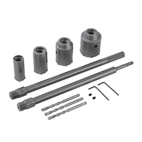 TOPWAY Kernbohrer-Set, 30/40/50/60 mm, 350 mm, SDS Plus + SDS MAX Schaft, Hohlbeton, Wandbohrer, Fräser, Beton, Zement, Ziegel, Mauerwerk, Wolframkarbid, Lochsägenöffner TOPWAY Kernbohrer-Set, 30/40/50/60 mm, 350 mm, SDS Plus + SDS MAX Schaft, Hohlbeton, Wandbohrer, Fräser, Beton, Zement, Ziegel, Mauerwerk, Wolframkarbid, Lochsägenöffner von TOPWAY
