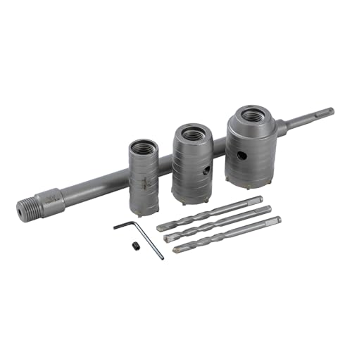 TOPWAY Kernbohrer-Set, 30/40/50 mm, 350 mm, SDS-Plus-Schaft, Hohlbeton, Wandbohrer, Fräser, Beton, Zement, Ziegel, Mauerwerk, Wolframkarbid-Lochsägenöffner TOPWAY Kernbohrer-Set, 30/40/50 mm, 350 mm, SDS-Plus-Schaft, Hohlbeton, Wandbohrer, Fräser, Beton, Zement, Ziegel, Mauerwerk, Wolframkarbid-Lochsägenöffner von TOPWAY