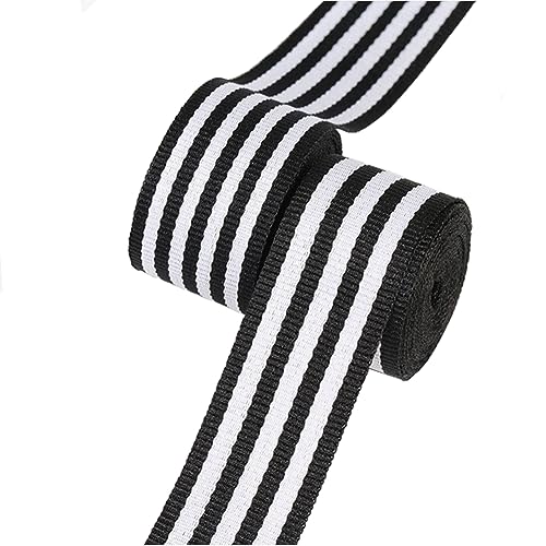 Schwarzweiß gestreiftes Ripsband aus Stoff für Kleidung, Verzierungen, Verpackung, Blumenstrauß, Geschenke, Verpackungen, Basteln, Dekoration, 25 mm x 45 m Schwarzweiß gestreiftes Ripsband aus Stoff für Kleidung, Verzierungen, Verpackung, Blumenstrauß, Geschenke, Verpackungen, Basteln, Dekoration, 25 mm x 45 m von TOPWEL