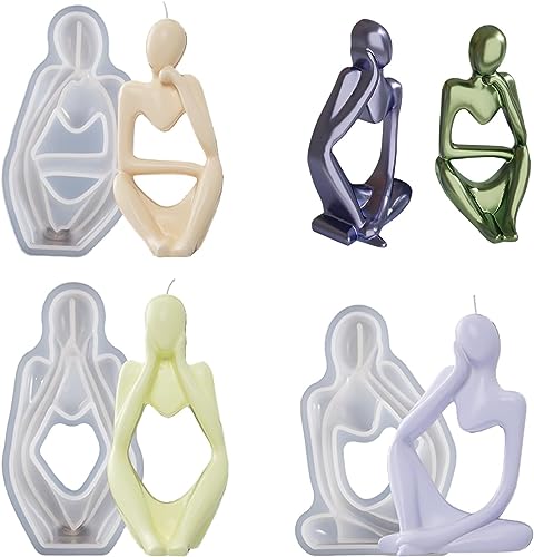 TOPYS 3 Stück menschliche Denker-Silikon-Kerzenformen, einzigartige Figuren-Ornament-Harzformen, abstrakte Denker-3D-Formen für UV-Epoxidharz-Gießen, Heimbüro-Dekoration, Einweihungsgeschenk TOPYS 3 Stück menschliche Denker-Silikon-Kerzenformen, einzigartige Figuren-Ornament-Harzformen, abstrakte Denker-3D-Formen für UV-Epoxidharz-Gießen, Heimbüro-Dekoration, Einweihungsgeschenk von TOPYS