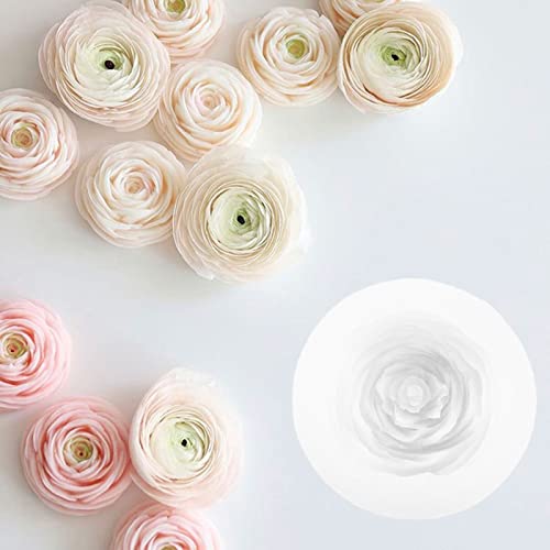 TOPYS Pfingstrosen-Blumen-Kerzenform, 3D-Blume, Silikon Gießform für Fondant, handgefertigte Seife, Lotion, Bar, Wachs, Gießkreide, Kuchen, Eis, Ton, Kuchendekoration (6,1 cm) von TOPYS