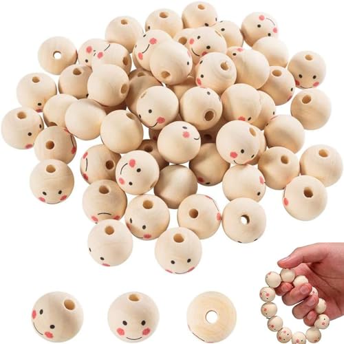 100 Stück Holzperlen Mit Gesicht,Holzkugeln Mit Loch,Runde Holzperlen,Holzperlen Natur,Für Diy Bastelarbeiten Dekorationen, Schmuck Armband Halskette, Glückswürmchen, Sorgenwürmchen. 100 Stück Holzperlen Mit Gesicht,Holzkugeln Mit Loch,Runde Holzperlen,Holzperlen Natur,Für Diy Bastelarbeiten Dekorationen, Schmuck Armband Halskette, Glückswürmchen, Sorgenwürmchen. von TOPZFL