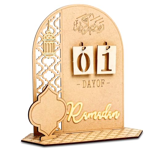 Ramadan Kalender Aus Holz,Gebet Ramadan Mubarak Deko,Holz Countdown-Kalender Ornament,Diy Ramadan Dekoration Aus Holz,Ramadan Dekorationen Countdown-Kalender Für Zuhause. von TOPZFL