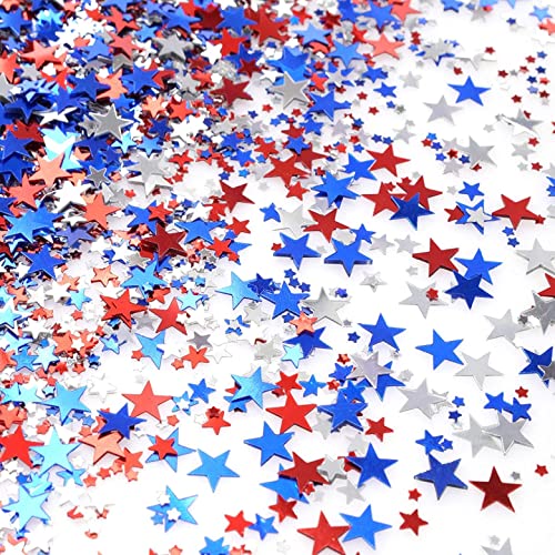 Buntes Konfetti, rot blau weiß Twinkle Stars Tisch Konfetti 4. Juli Independence National Day American Theme Presidents Geburtstag Patriotischer Party Folie von TOPofly