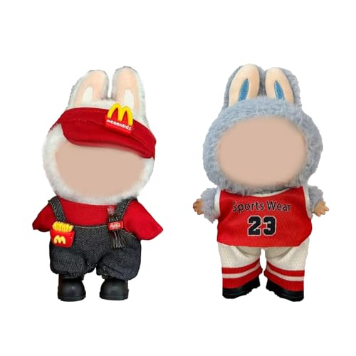 TOPtoper Kleidung für Puppe, 2 Outfit-Sets für 17 cm Kleidung für Labubu, Stilvolle, Bezaubernde Puppenkleidung und Accessoires für Jungen und Mädchen (ohne Puppe) (Stil 1) von TOPtoper