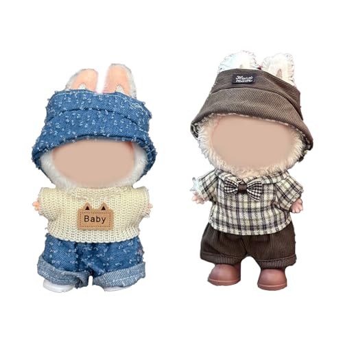 TOPtoper Kleidung für Puppe, 2 Outfit-Sets für 17 cm Kleidung für Labubu, Stilvolle, Bezaubernde Puppenkleidung und Accessoires für Jungen und Mädchen (ohne Puppe) (Stil 2) von TOPtoper