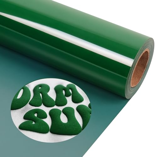TORC Green Puff 3D-HTV-Vinyl-Wärmetransfer, 30,5 cm x 3 m, zum Aufbügeln für T-Shirts, Activewear, St. Patrick's Designs, leicht zu schneiden und zu Unkraut, kompatibel mit Cricut/Silhouette von TORC