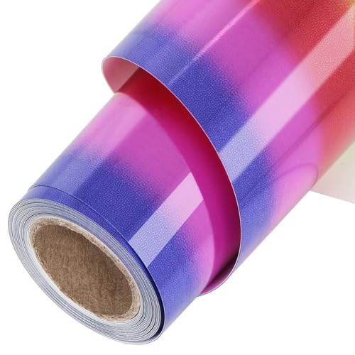TORC Metallische HTV-Wärmetransfer-Vinyl-Rolle, 30,5 cm x 30,5 m, Regenbogen-Vinyl zum Aufbügeln, für Hemden, kompatibel mit Cricut oder Silhoutte Cameo, leicht zu schneiden und zu jäten von TORC