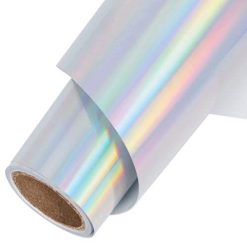 TORC Metallische HTV-Wärmetransfer-Vinyl-Rolle, 30,5 cm x 30,5 m, holografisches silberfarbenes Vinyl zum Aufbügeln, für Hemden, kompatibel mit Cricut oder Silhoutte Cameo, leicht zu schneiden und zu TORC Metallische HTV-Wärmetransfer-Vinyl-Rolle, 30,5 cm x 30,5 m, holografisches silberfarbenes Vinyl zum Aufbügeln, für Hemden, kompatibel mit Cricut oder Silhoutte Cameo, leicht zu schneiden und zu von TORC