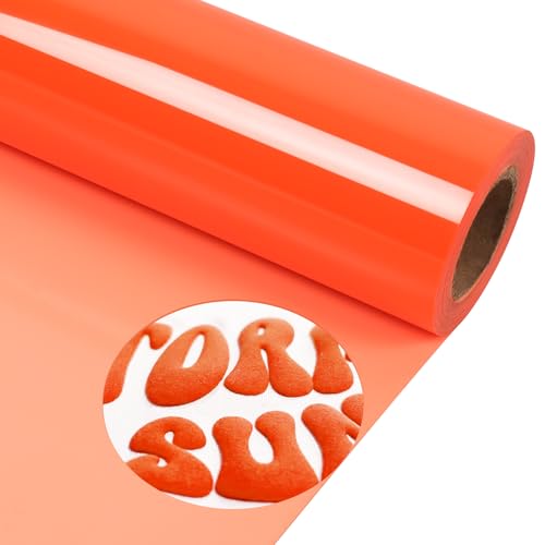TORC Orange Puff 3D-HTV-Vinyl-Wärmetransfer, 30,5 cm x 3 m, zum Aufbügeln für T-Shirts, Hüte, Sportbekleidung, leicht zu schneiden und zu Unkraut zu jäten, kompatibel mit Cricut, Silhouette (alle TORC Orange Puff 3D-HTV-Vinyl-Wärmetransfer, 30,5 cm x 3 m, zum Aufbügeln für T-Shirts, Hüte, Sportbekleidung, leicht zu schneiden und zu Unkraut zu jäten, kompatibel mit Cricut, Silhouette (alle von TORC