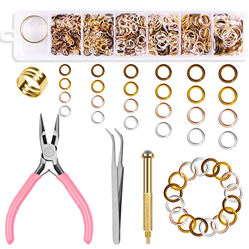 Torokom, 1014 Stück, Nagelkunst-Anhänger, Piercing-Werkzeug, Handbohrer, 6 Größen, 4 Farben, offene Binderinge für Schmuckherstellung mit Biegeringöffner, Nagelanhänger, Nagelschmuckringe mit Zange und Pinzette Torokom, 1014 Stück, Nagelkunst-Anhänger, Piercing-Werkzeug, Handbohrer, 6 Größen, 4 Farben, offene Binderinge für Schmuckherstellung mit Biegeringöffner, Nagelanhänger, Nagelschmuckringe mit Zange und Pinzette von TOROKOM
