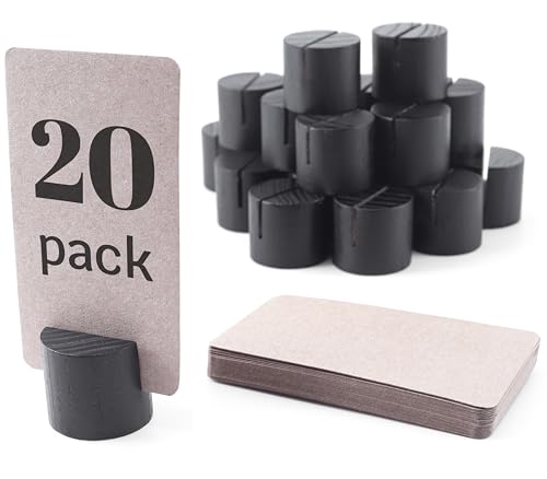 TOROS STORE Mini-Tischnummernhalter aus Holz, 25 Stück Kraftpapier-Tischkarten, Namenskartenhalter für Tische (schwarz) TOROS STORE Mini-Tischnummernhalter aus Holz, 25 Stück Kraftpapier-Tischkarten, Namenskartenhalter für Tische (schwarz) von TOROS STORE