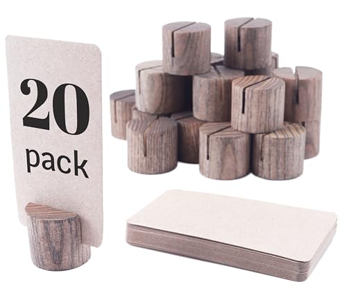 TOROS store Mini-Tischnummernhalter aus Holz, Tischkartenhalter, Namenskartenhalter für Tische, Holzbild- und Schildhalter, Braun, 20 Stück TOROS store Mini-Tischnummernhalter aus Holz, Tischkartenhalter, Namenskartenhalter für Tische, Holzbild- und Schildhalter, Braun, 20 Stück von TOROS STORE
