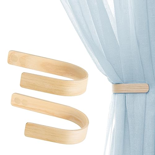 Selbstklebend Vorhang Raffhalter aus Holz - Set mit 2 Modernen Beige Raffhalter für Gardinen, Gardinenhalter Wand, Gardinenraffer, Gardinen Halterung, Holzvorhang-Rückzug Haken, Heimdekoration Selbstklebend Vorhang Raffhalter aus Holz - Set mit 2 Modernen Beige Raffhalter für Gardinen, Gardinenhalter Wand, Gardinenraffer, Gardinen Halterung, Holzvorhang-Rückzug Haken, Heimdekoration von TOROS STORE
