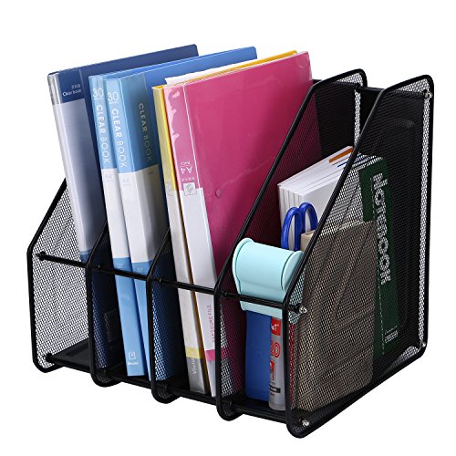 TOROTON Porte-Revues de Bureau, 4 Compartiments Range-Revues Bureau en Métal, Trieur de Bureau Grillagé pour Papier A4 Document Dossier Magazine Cahier, Noir TOROTON Porte-Revues de Bureau, 4 Compartiments Range-Revues Bureau en Métal, Trieur de Bureau Grillagé pour Papier A4 Document Dossier Magazine Cahier, Noir von TOROTON