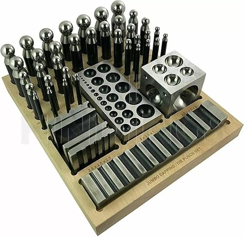 Amz601 Jumbo-Kuppelblock und Stanz-Set, 40-teilig, aus Stahl, Juwelierwerkzeug Amz601 Jumbo-Kuppelblock und Stanz-Set, 40-teilig, aus Stahl, Juwelierwerkzeug von TORRENS