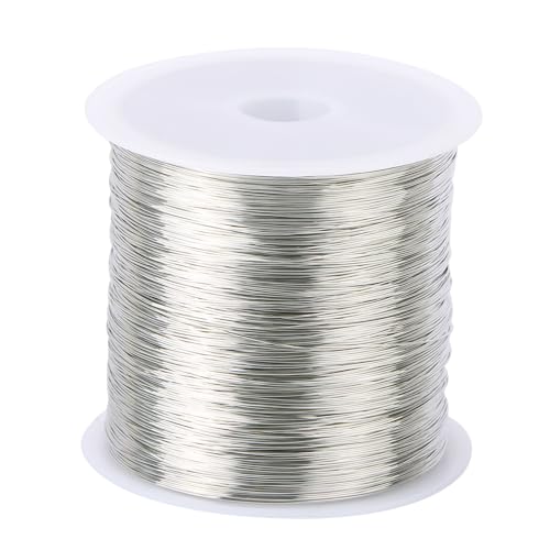 TOSAMZOO Schmuckdraht, Kupferdraht, 0,3 mm x 100 m, 0,3 mm dick, 0,3 mm x 100 m (Silber) von TOSAMZOO