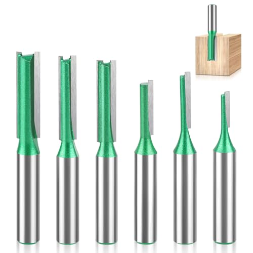 6-tlg Fräser für Oberfräse, 8mm Schaft Nutfräser, Fräsfräser für Holzbearbeitung, Fräser Schaft, Schaft Gerade Fräser Set, Nutfräser 8mm Schaft, Holz Fräser Router Bit Ø3mm,4mm,5mm,6mm,7mm,8mm von TOSAVGA